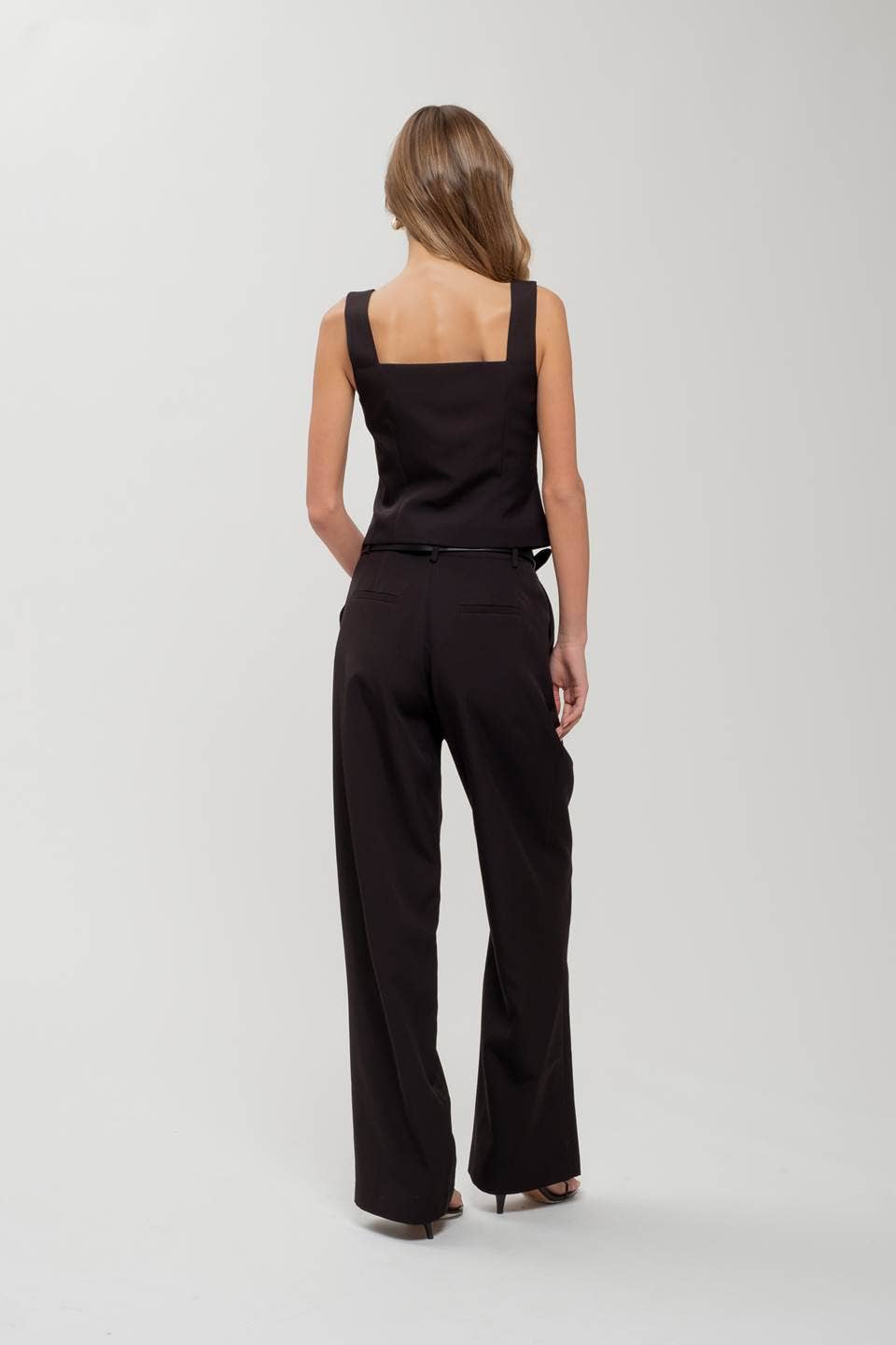 PLEATED WIDE LEG DRESS PANTS