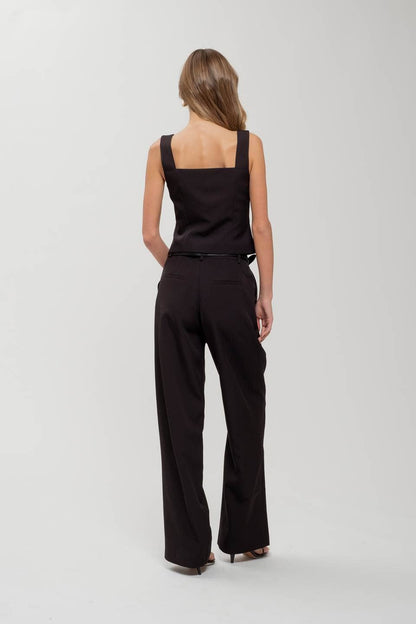 PLEATED WIDE LEG DRESS PANTS