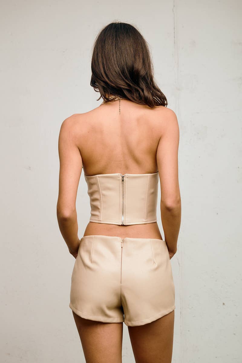 SET STUD HALTER TOP MICRO SHORTS SET