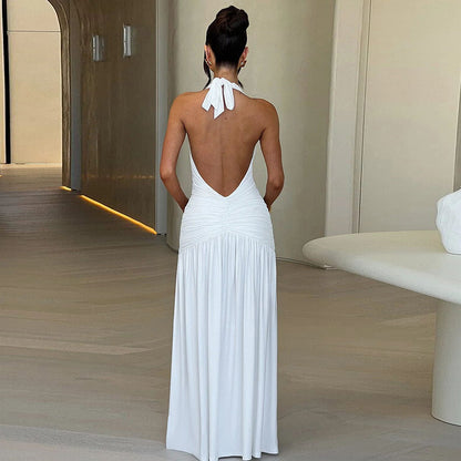 Sexy V- Maxi Dress White