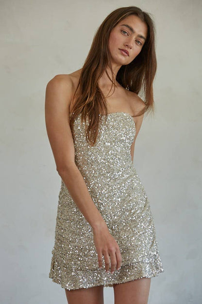 Sequin Tube Mini Dress